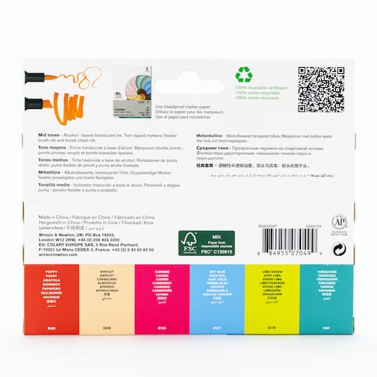 Winsor & Newton® ProMarker Brush™ Mid Tones Marker Set